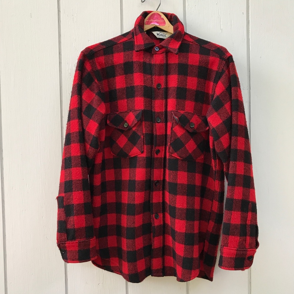 Vintage Woolrich Buffalo Check Wool Shirt Jacket